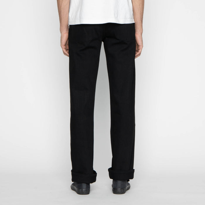 UB744 Wide Fit - 11oz Solid Black Stretch Selvedge Denim