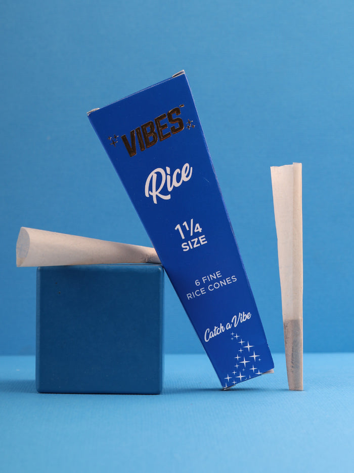 Vibes Pre-Rolled Cones 1 1/4  6 Pcs | Rice-Image 1