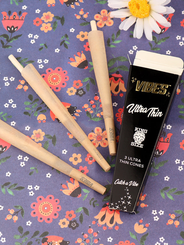 Vibes Pre-Rolled Cones KS  3 Pcs | Ultra Thin-Image 1