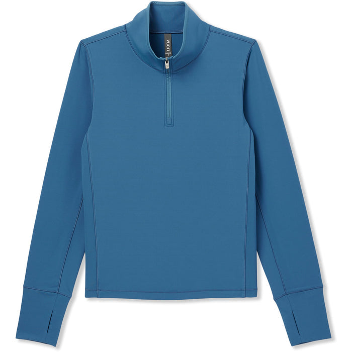 Blue Vuori - Chilled Out Half Zip with a quarter zip on a white background