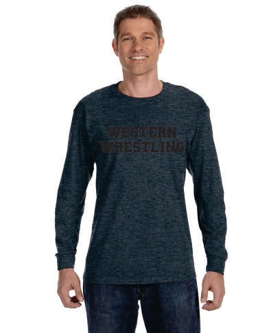 Western Wrestling Tee Long Sleeve Gray