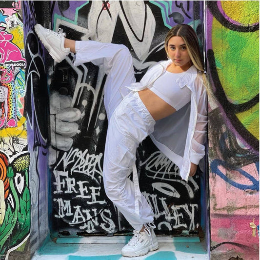 White Hip Hop Cargo Pant