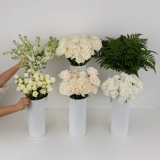 Farm To Table White Bouquet Bar Flower Kit Close Up - Image