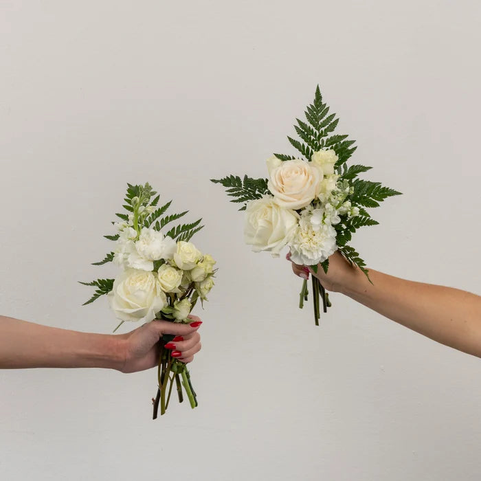 Farm To Table White Bouquet Bar Flower Kit Vase - Image