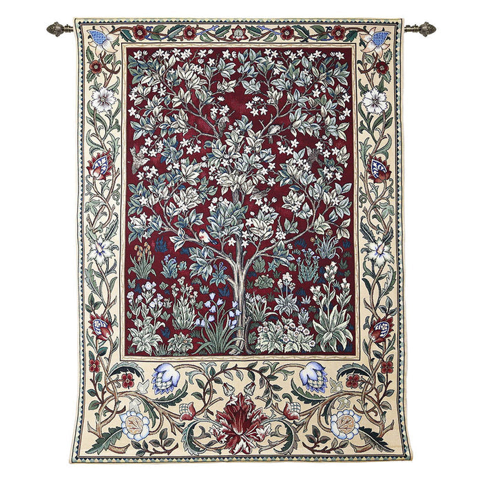 William Morris Tree of Life Red - Wall Hanging in 3 sizes