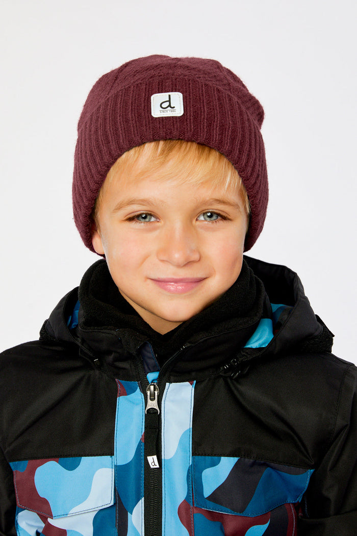 Winter Knit Hat Burgundy-1