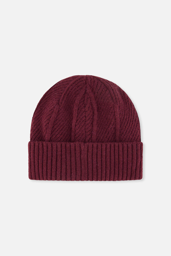 Winter Knit Hat Burgundy-2