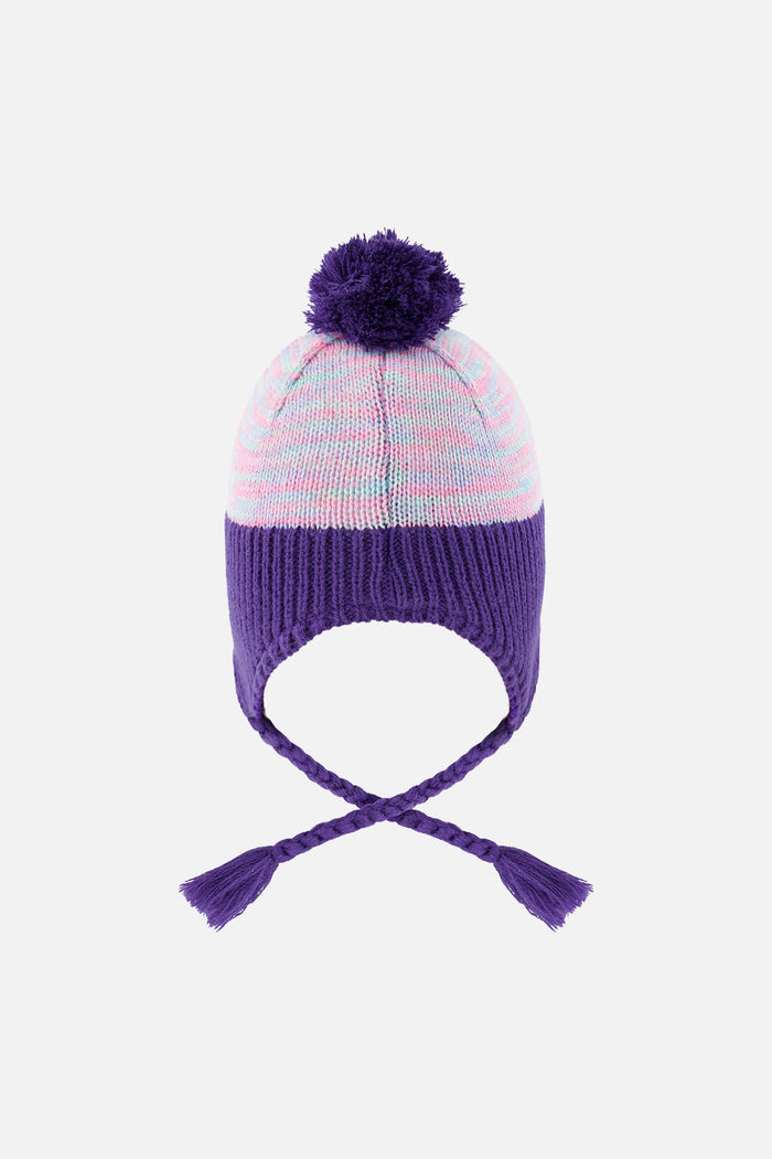 Winter Peruvian Knit Hat With Pompom Multicolored-2